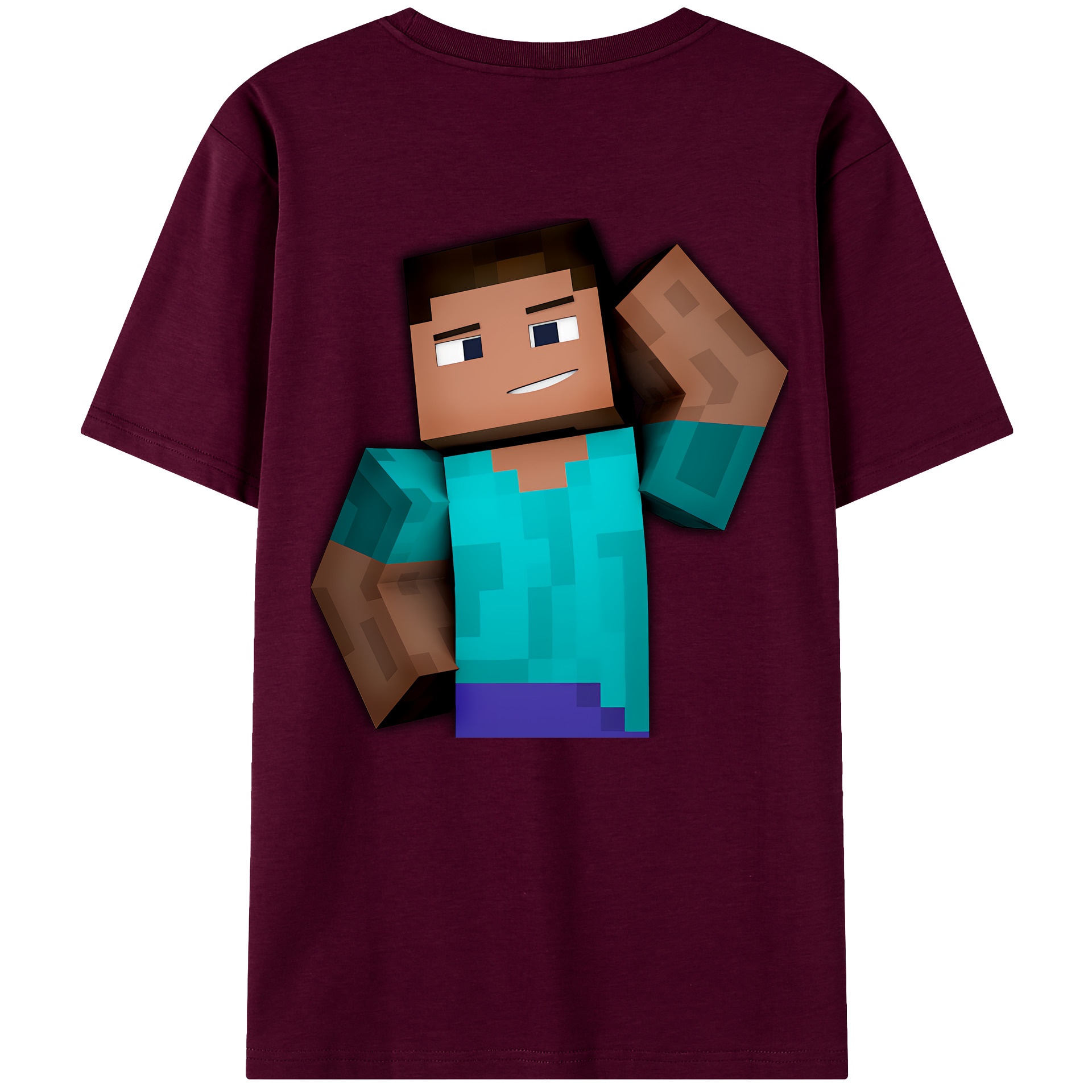 （画像用） マインクラフト ブロックの世界 Minecraft MC Block world レディース半袖Tシャツ(バックプリント)